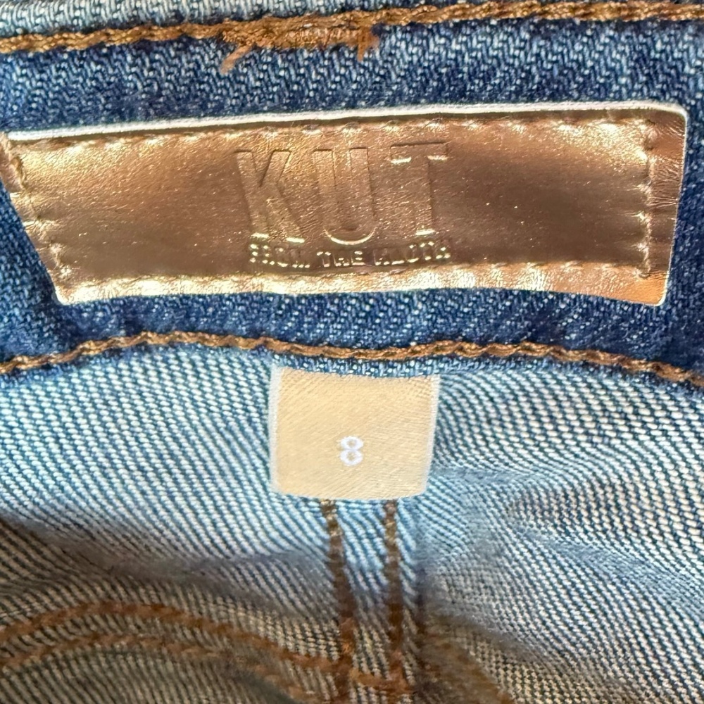 KUT FROM THE KLOTH Kelsey Fab Ab Ankle Flare‎ High Rise Jeans Med Wash Sz 8 - Picture 6 of 7